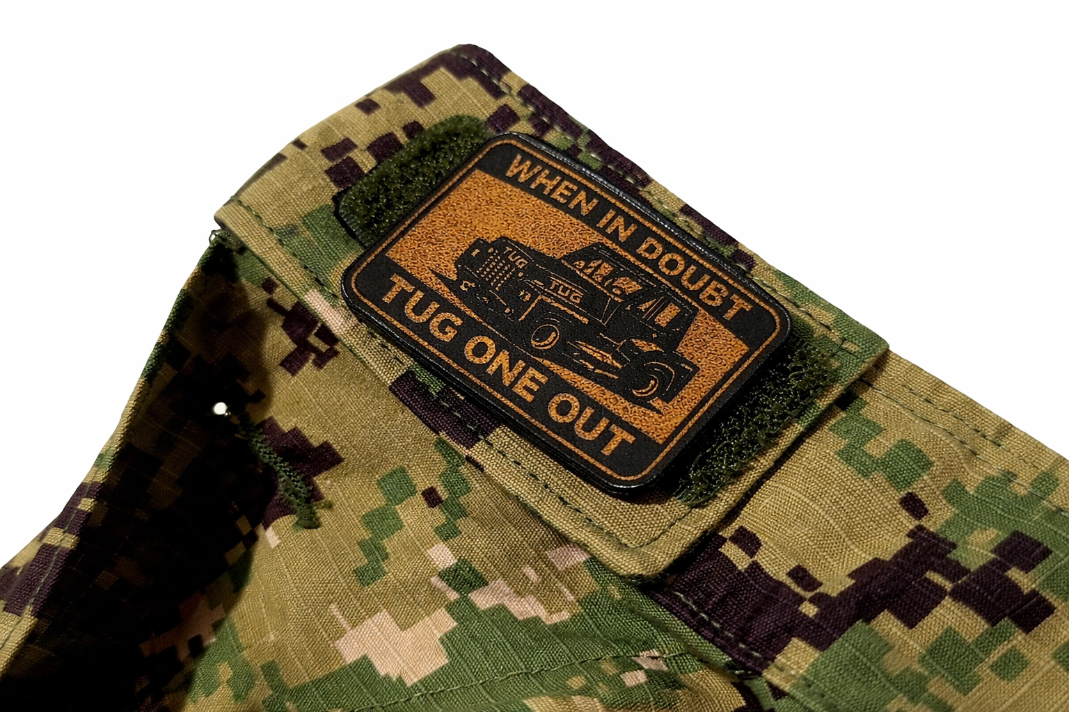 Velcro Backed 1" x 2" Laser Engraved Leather Morale Patch