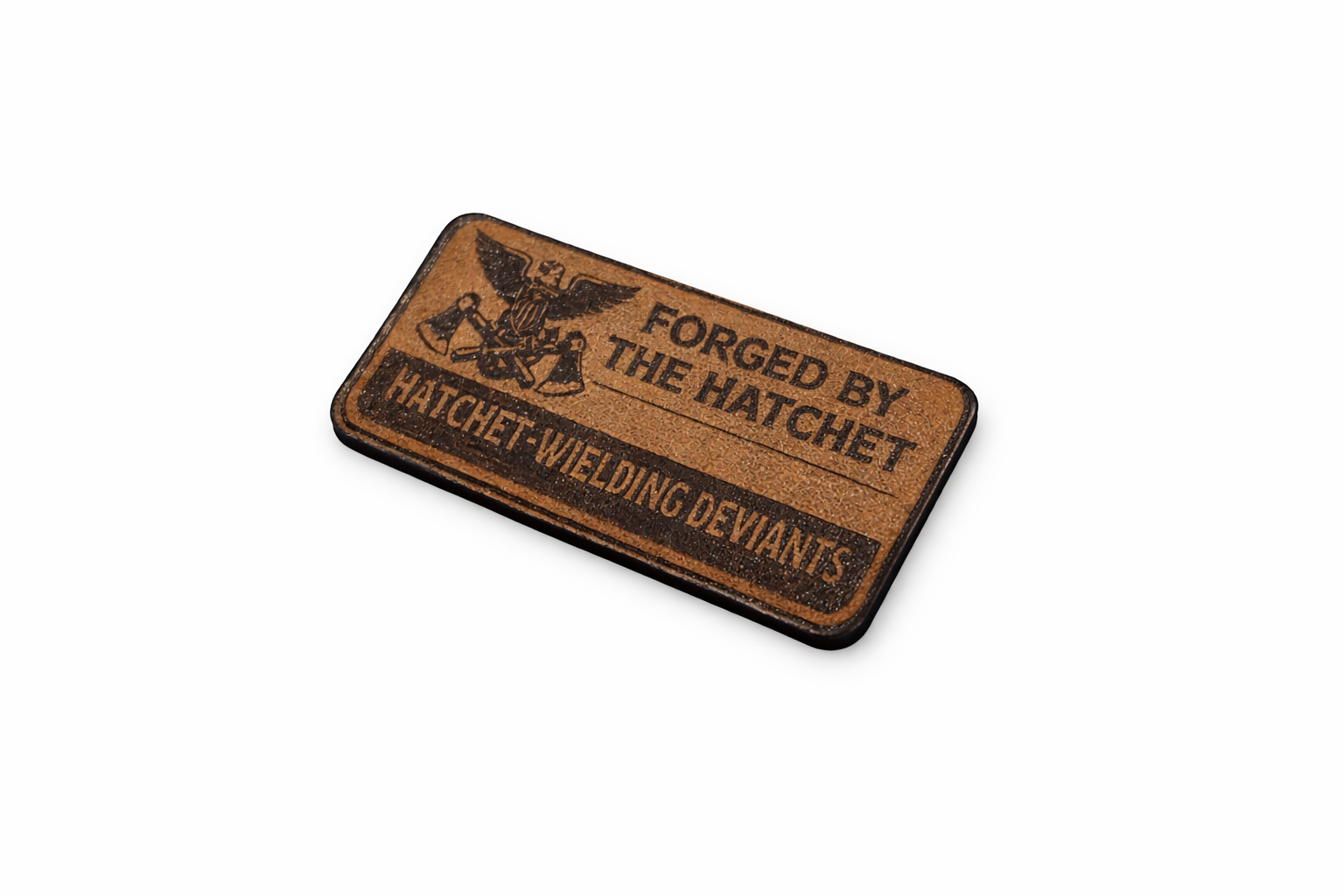 Velcro Backed 1" x 2" Laser Engraved Leather Morale Patch