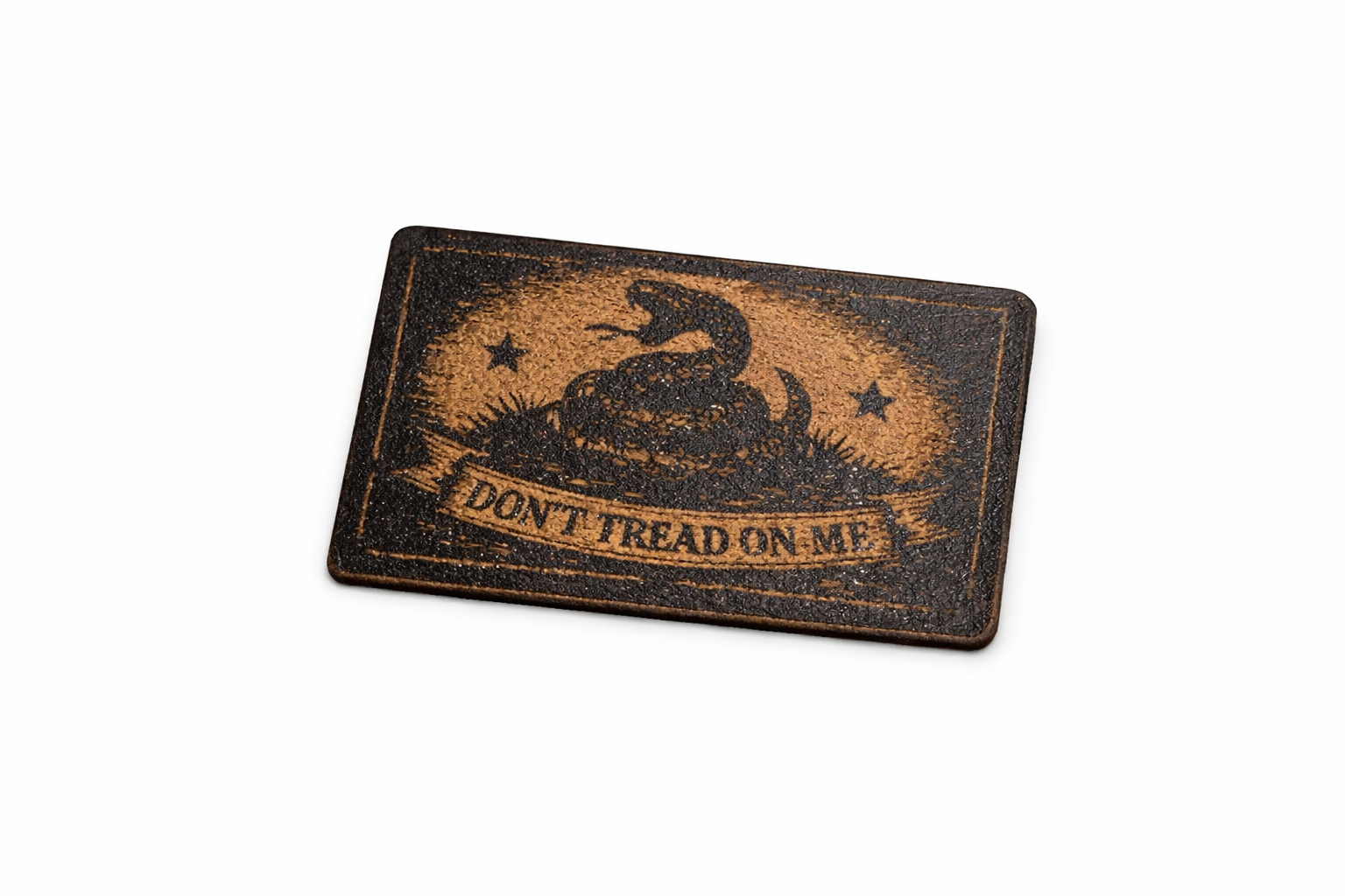 Velcro Backed 1" x 2" Laser Engraved Leather Morale Patch
