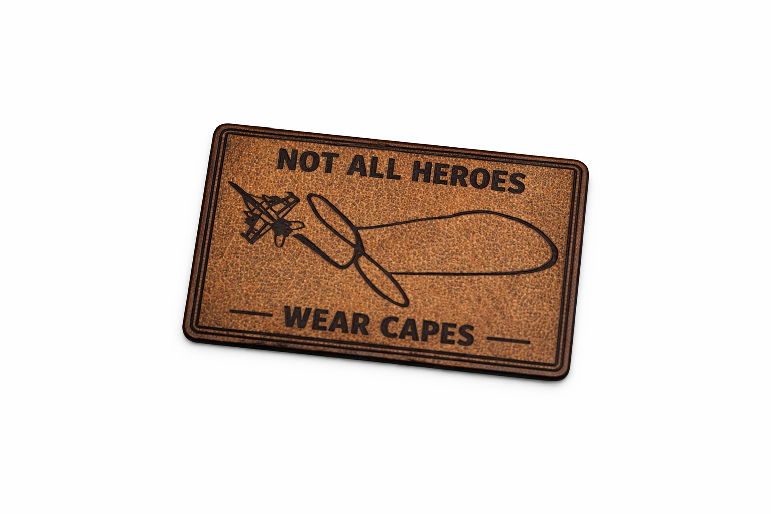 Velcro Backed 1" x 2" Laser Engraved Leather Morale Patch