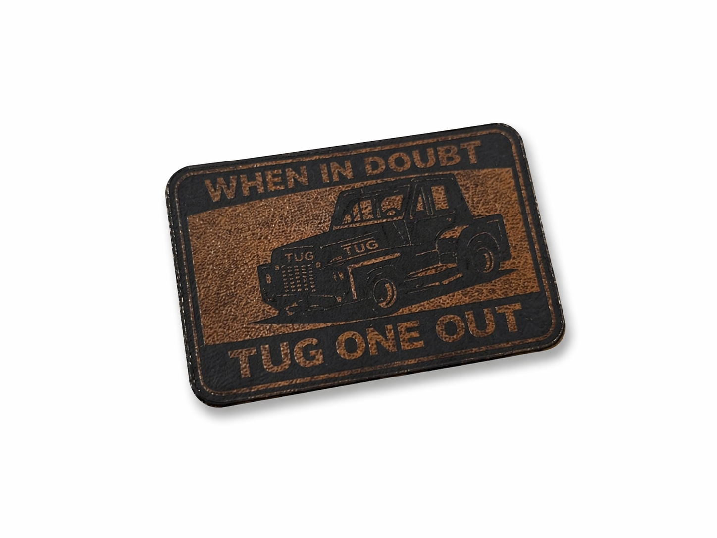 Velcro Backed 1" x 2" Laser Engraved Leather Morale Patch